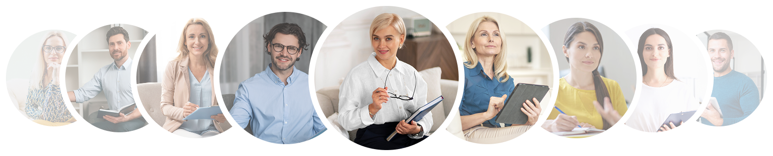 Image depicting a journey from uncertainty to clarity, showing a woman (35) initially in doubt transitioning to being confident and calm.